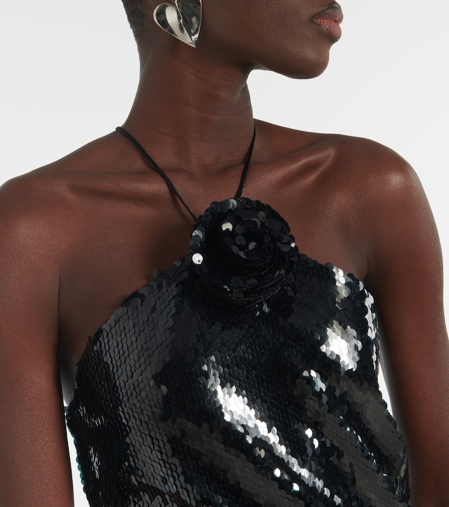 Magda Butrym Floral-appliqu√É¬© sequined minidress