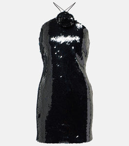 Magda Butrym Floral-appliqu√É¬© sequined minidress