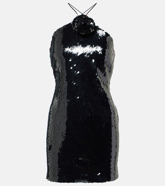Magda Butrym Floral-appliqu√É¬© sequined minidress