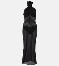 Magda Butrym Floral-appliqu√É¬© sheer cocktail dress