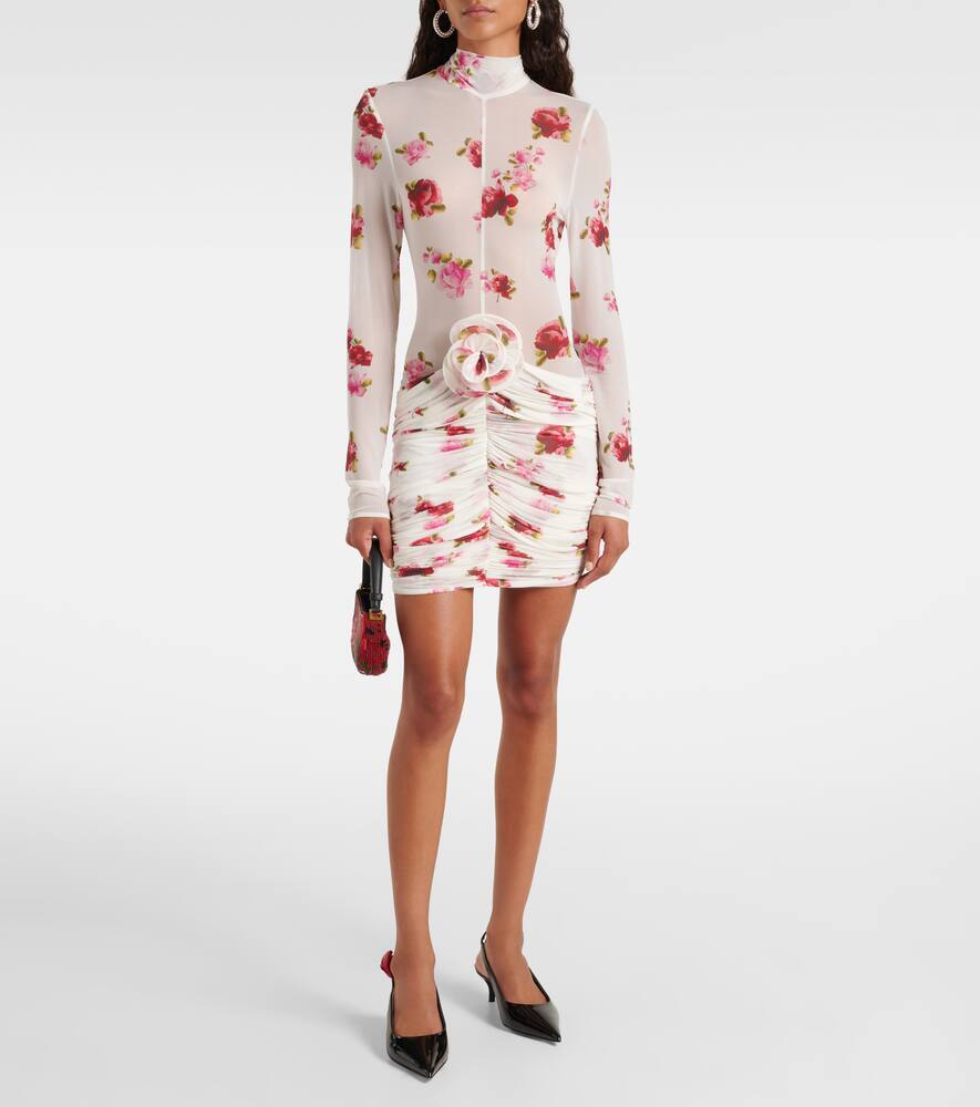 Magda Butrym Floral-appliqu√É¬© sheer jersey minidress