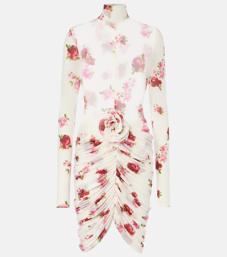 Magda Butrym Floral-appliqu√É¬© sheer jersey minidress. Magda Butrym 花卉贴花透明针织迷你连衣裙
