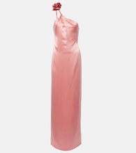 Magda Butrym Floral-appliqu√É¬© silk satin gown. Magda Butrym 花卉贴花真丝缎礼服