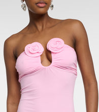 Magda Butrym Floral-appliqu√É¬© strapless maxi dress