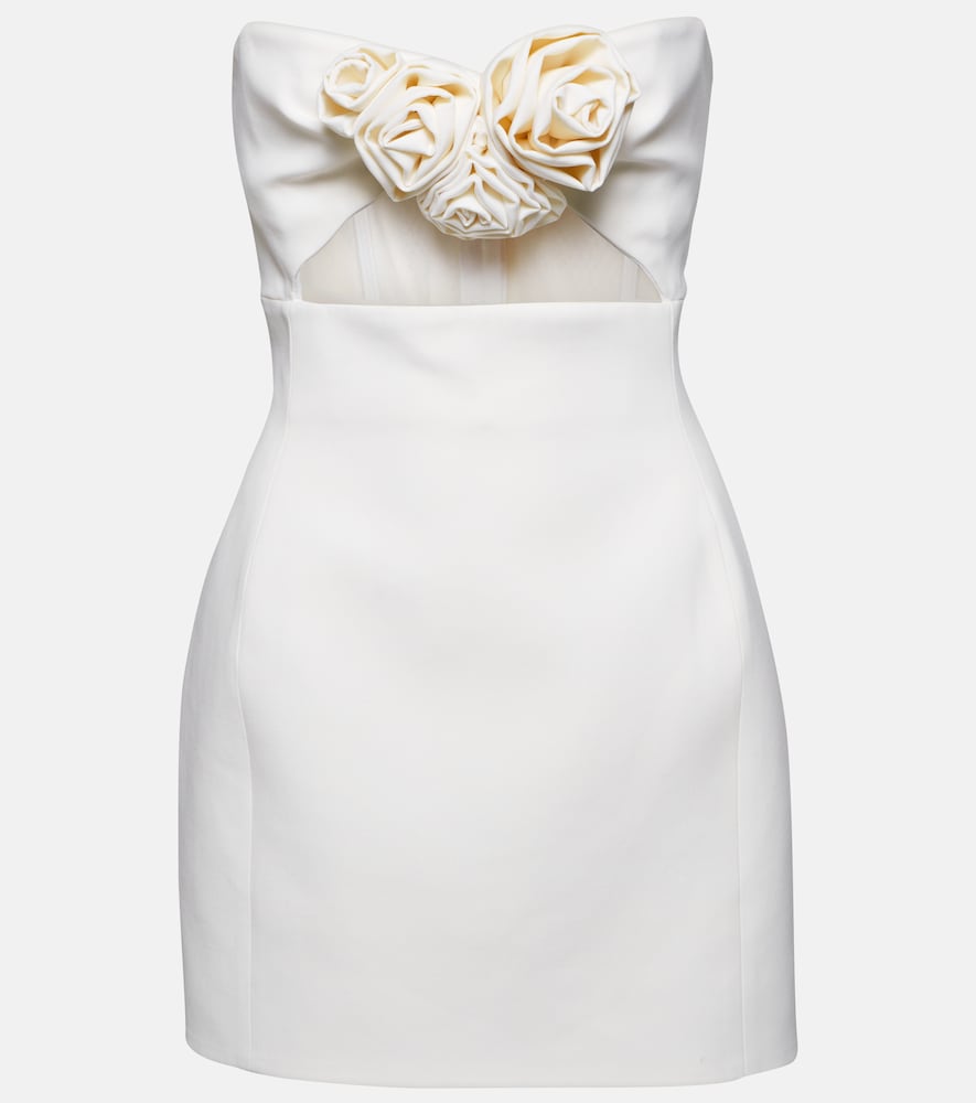 Magda Butrym Floral-appliqu√É¬© wool bustier dress. Magda Butrym 花卉贴花羊毛胸衣连衣裙