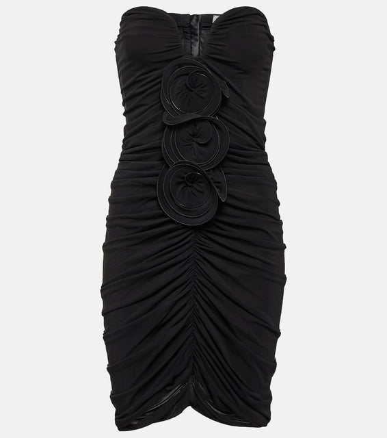 Magda Butrym Floral-appliqué bustier minidress