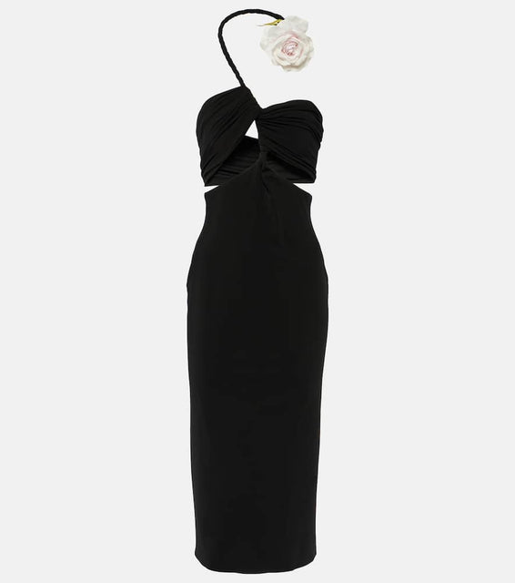 Magda Butrym Floral-appliqué cutout midi dress