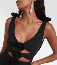 Magda Butrym Floral-appliqué cutout wool-blend minidress