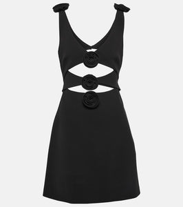 Magda Butrym Floral-appliqué cutout wool-blend minidress