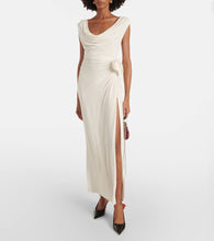 Magda Butrym Floral-appliqué draped gown