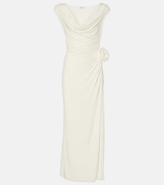 Magda Butrym Floral-appliqué draped gown