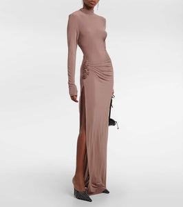 Magda Butrym Floral-appliqué jersey maxi dress