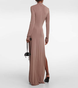 Magda Butrym Floral-appliqué jersey maxi dress