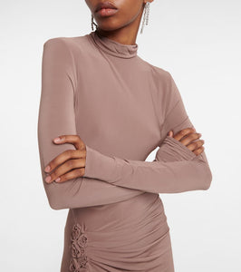 Magda Butrym Floral-appliqué jersey maxi dress
