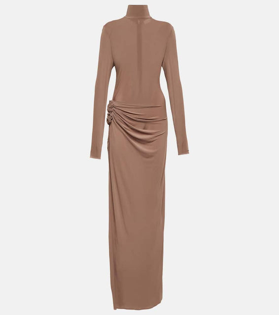 Magda Butrym Floral-appliqué jersey maxi dress