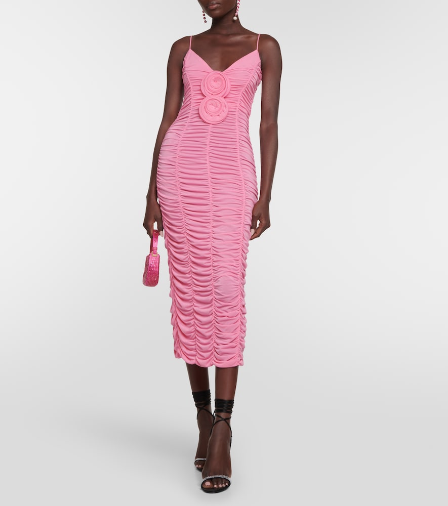 Magda Butrym Floral-applique jersey midi dress
