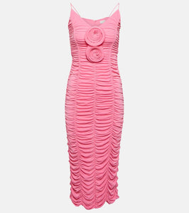 Magda Butrym Floral-applique jersey midi dress