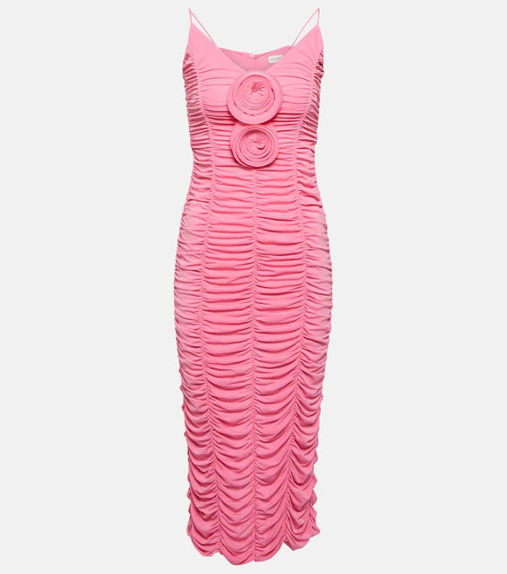 Magda Butrym Floral-applique jersey midi dress