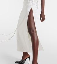 Magda Butrym Floral-appliqué off-shoulder silk midi dress