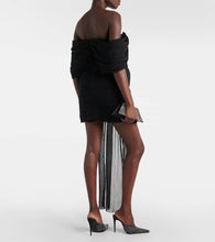 Magda Butrym Floral-appliqué off-shoulder silk minidress