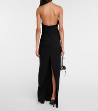 Magda Butrym Floral-appliqué ruched jersey gown