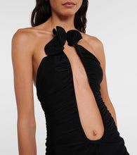Magda Butrym Floral-appliqué ruched jersey gown