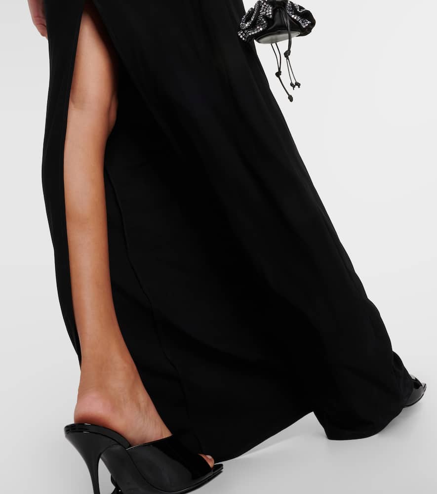 Magda Butrym Floral-appliqué ruched jersey gown
