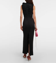 Magda Butrym Floral-appliqué ruched maxi dress