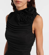 Magda Butrym Floral-appliqué ruched maxi dress