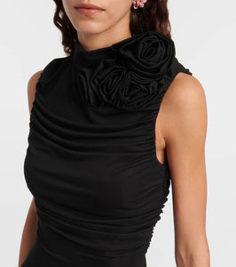 Magda Butrym Floral-appliqué ruched maxi dress