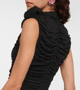Magda Butrym Floral-appliqué ruched maxi dress