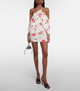 Magda Butrym Floral-appliqué ruched minidress