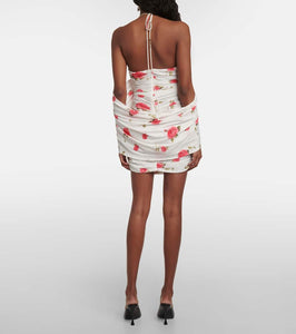 Magda Butrym Floral-appliqué ruched minidress