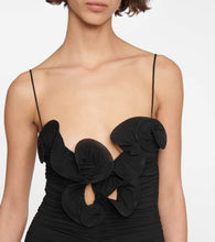 Magda Butrym Floral-appliqué ruched minidress