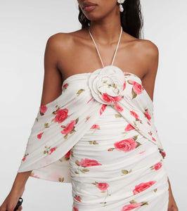 Magda Butrym Floral-appliqué ruched minidress