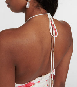 Magda Butrym Floral-appliqué ruched minidress