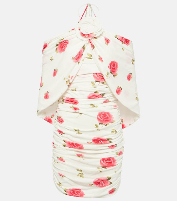 Magda Butrym Floral-appliqué ruched minidress