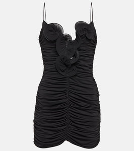 Magda Butrym Floral-appliqué ruched minidress