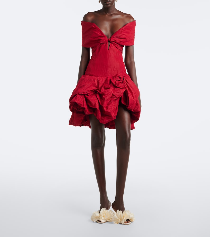 Magda Butrym Floral-applique satin mules
