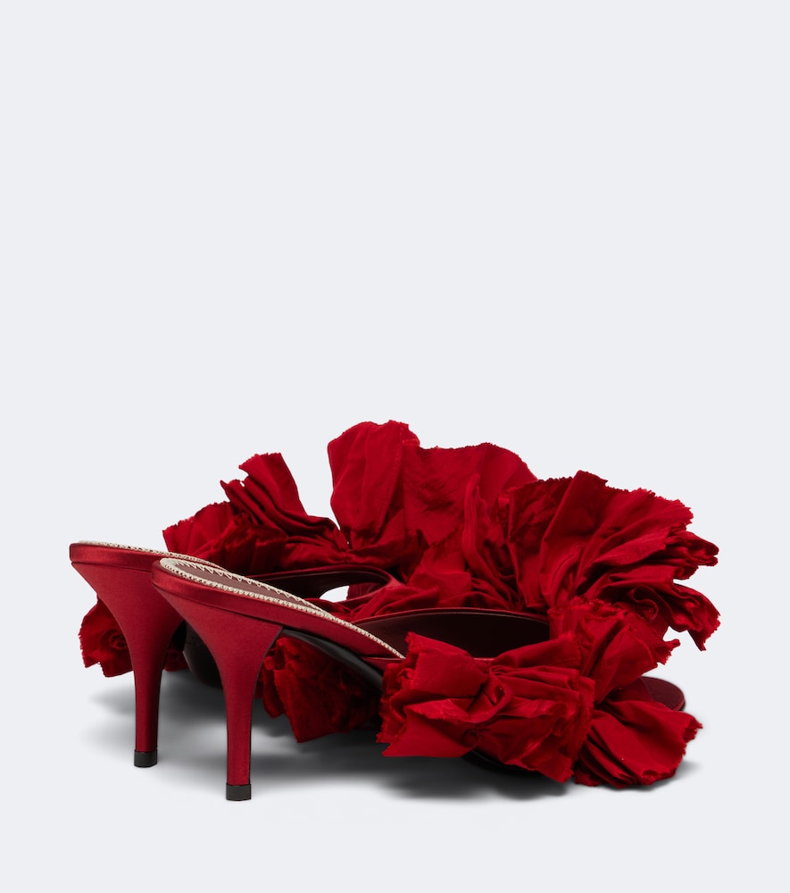 Magda Butrym Floral-applique satin mules