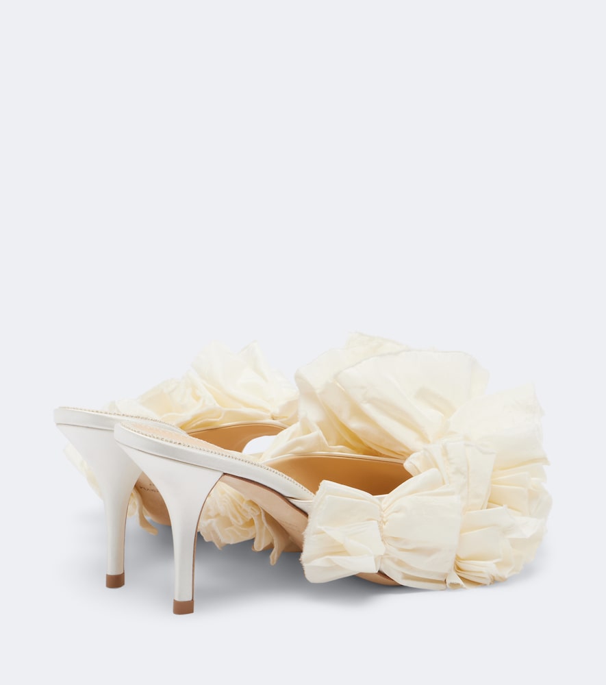 Magda Butrym Floral-applique satin mules