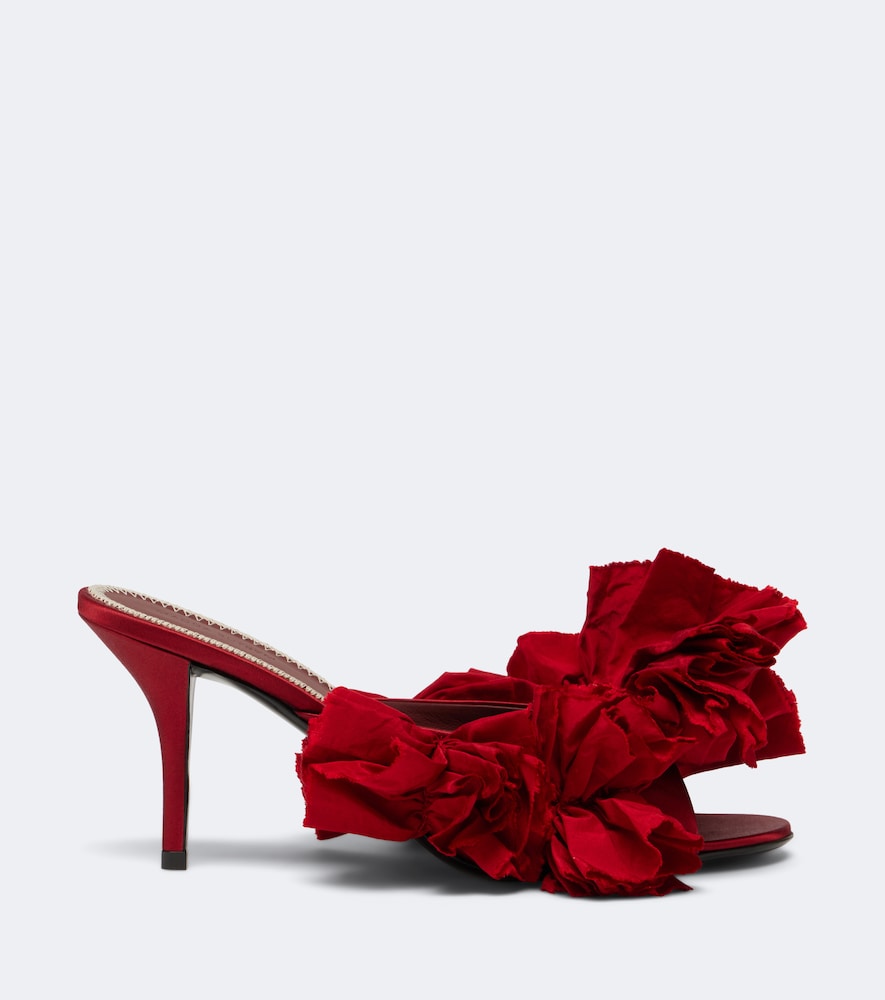Magda Butrym Floral-applique satin mules