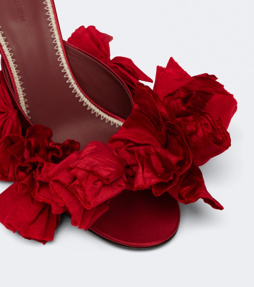 Magda Butrym Floral-applique satin mules