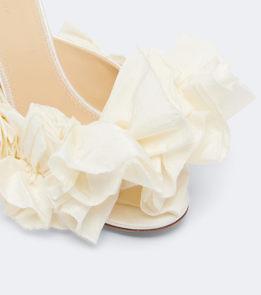 Magda Butrym Floral-applique satin mules