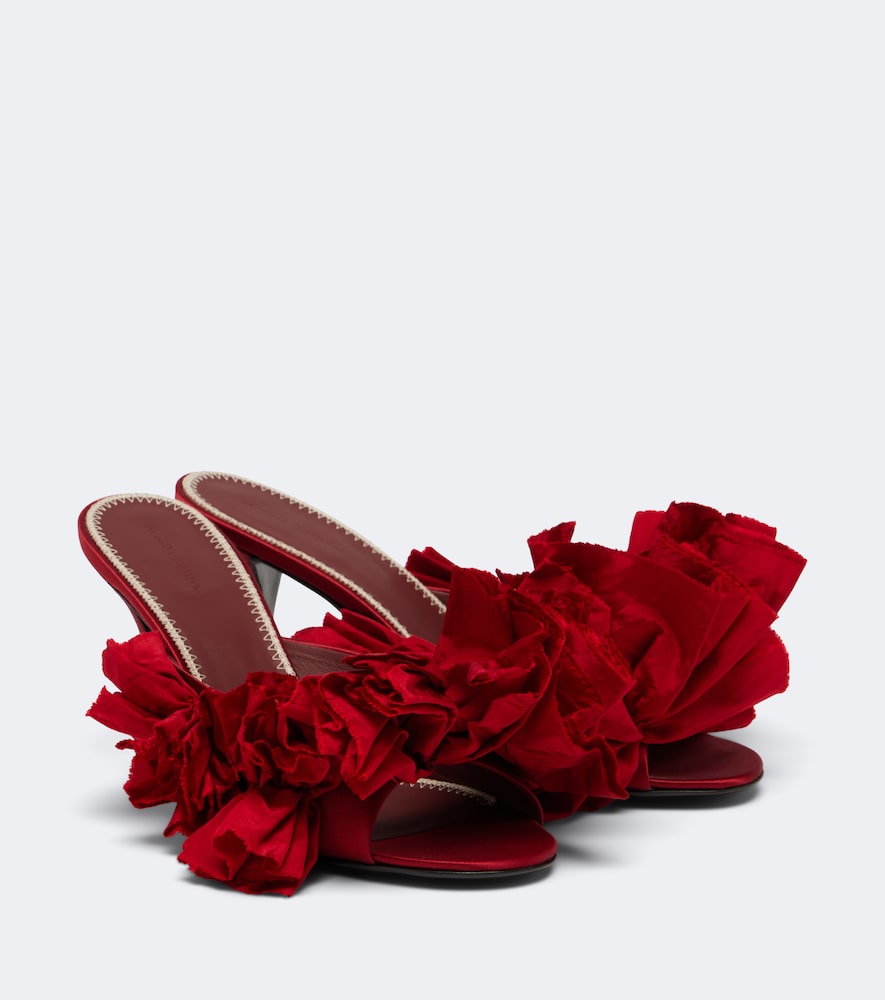 Magda Butrym Floral-applique satin mules