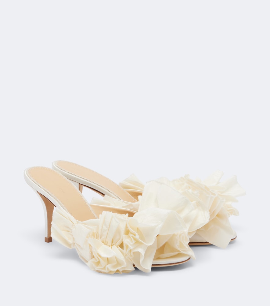 Magda Butrym Floral-applique satin mules