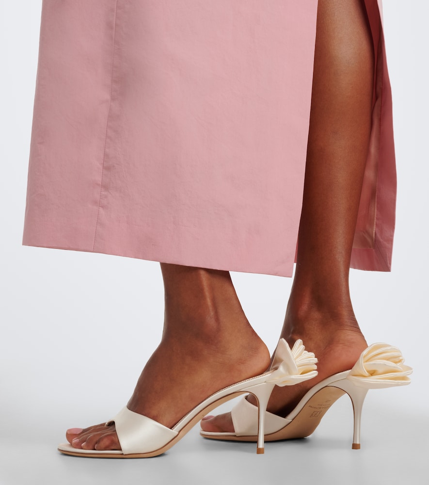 Magda Butrym Floral-applique satin thong sandals