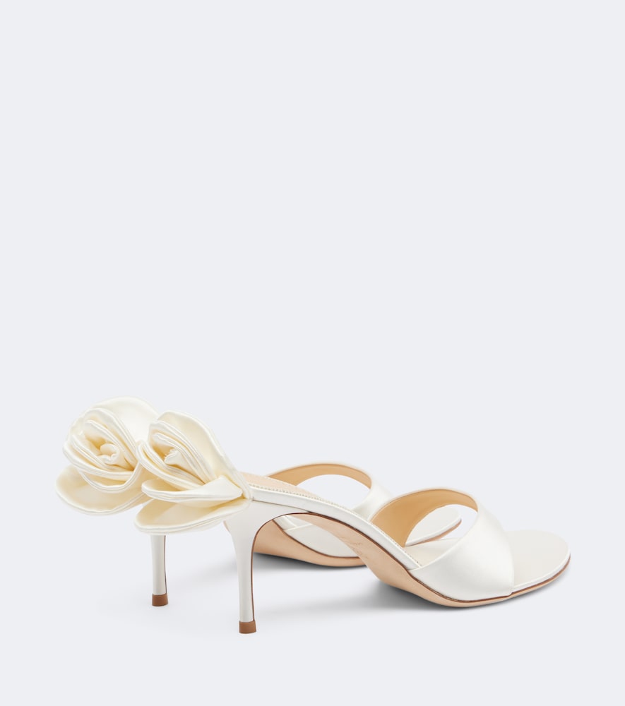 Magda Butrym Floral-applique satin thong sandals
