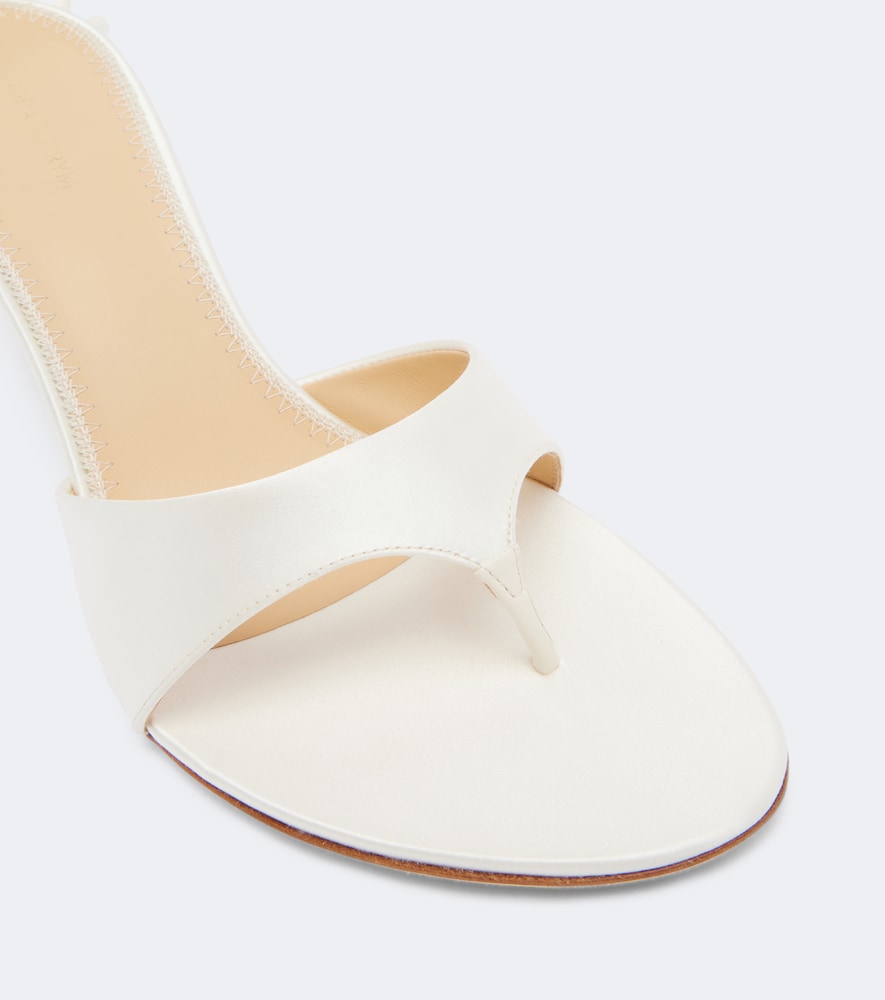 Magda Butrym Floral-applique satin thong sandals