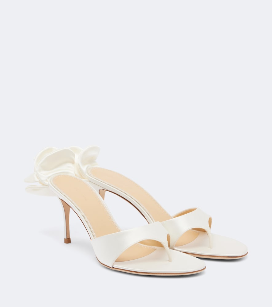 Magda Butrym Floral-applique satin thong sandals